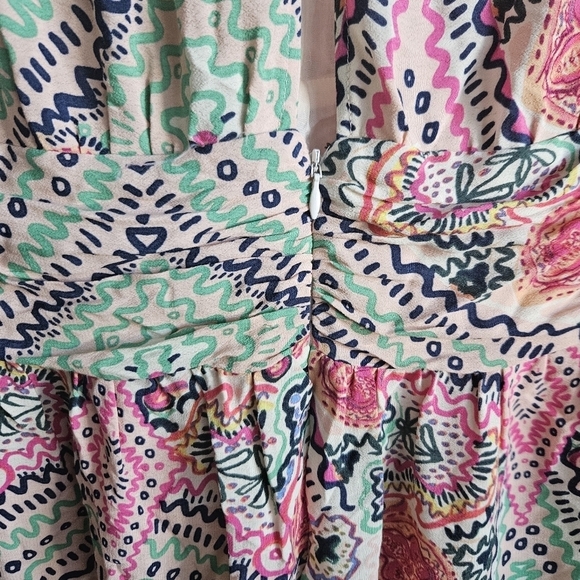 Anthropologie Maeve Multicolored Siya Kimono Dress Size 14 - Picture 7 of 15